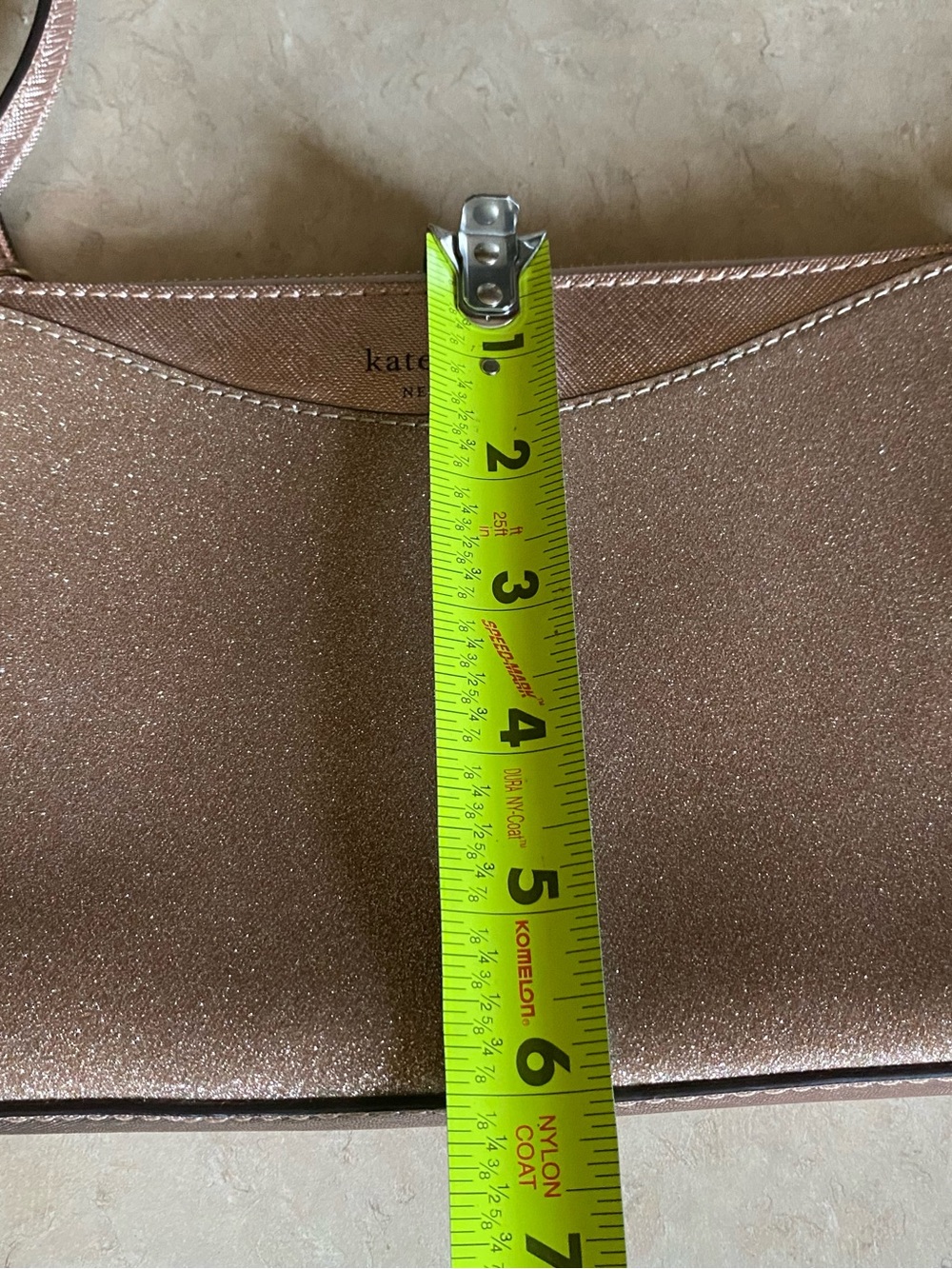 NWOT Kate Spade New York Shimmy Glitter Crossbody Bag Rose Gold/Pink Purse - Picture 10 of 13